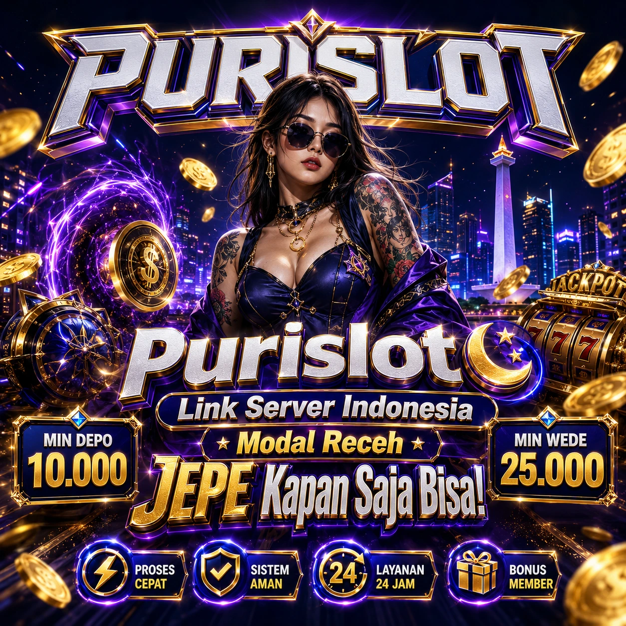 Thumbnail 1 of 3, Link Server Indonesia, Purislot 🌙 Link Server Indonesia Modal Receh JEPE Kapan Saja Bisa! designed and sold by PURISLOT.